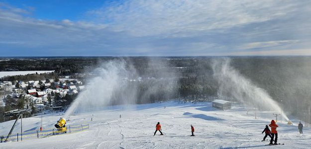 Människor i skidbacke