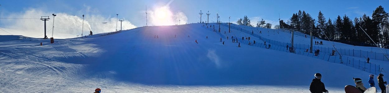 Människor i skidbacke