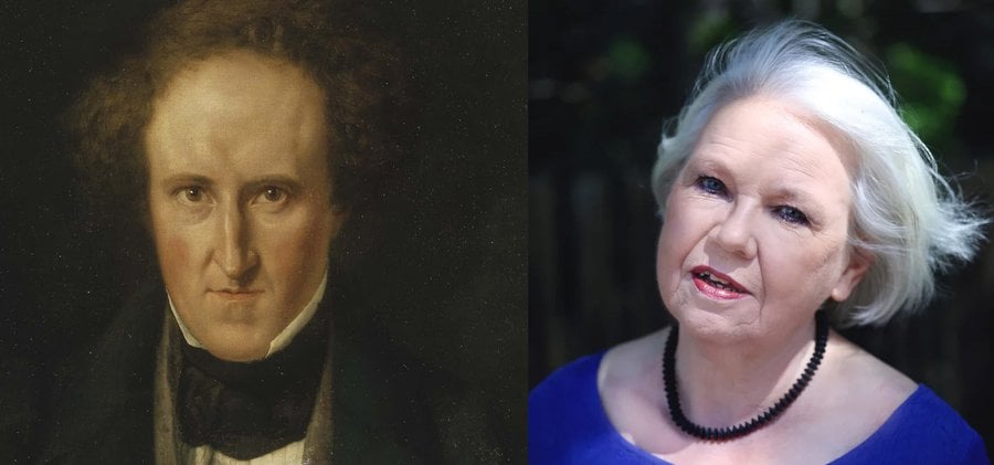 Sammansatt bild av författaren Carl Jonas Love Almqvist och sångerskan, skådespelaren Solveig Faringer.