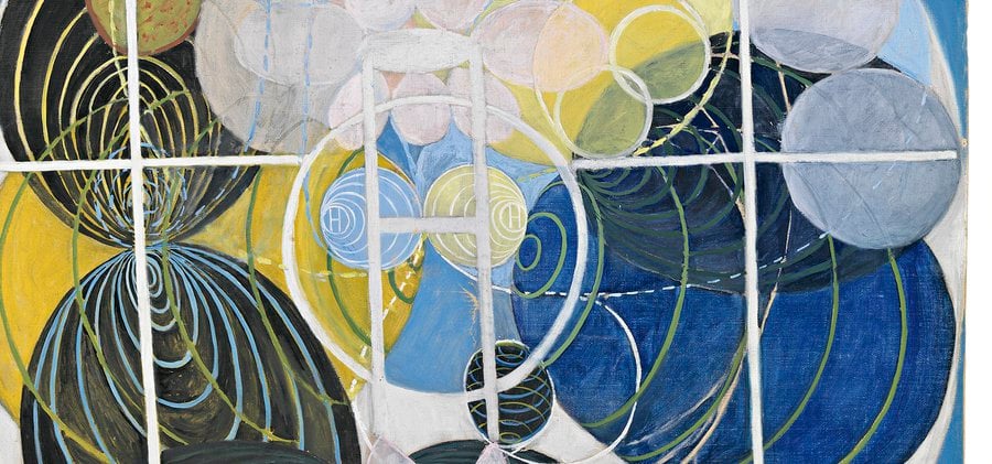 De storafigurmålningarna, Nyckeln tillhittillsvarande arbete, 1907, © Stiftelsen Hilma af Klints Verk. Bilden är beskuren.