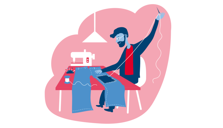 &Aring;terbruk, sy kl&auml;der