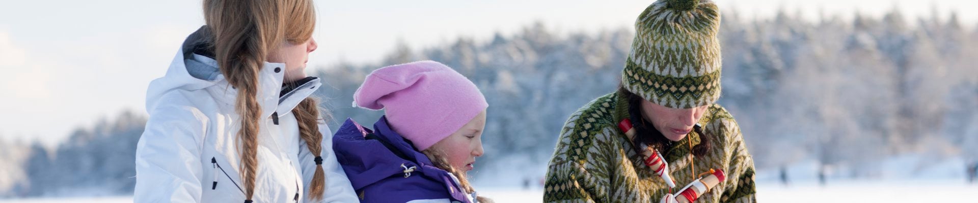 Skridskoåkning, mamma och barn